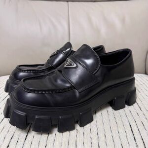 Prada Women's Black Platform Loafers